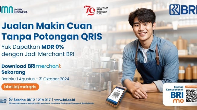 Promo Spesial MDR 0 Persen untuk Merchant BRI. (Dok: BRI)