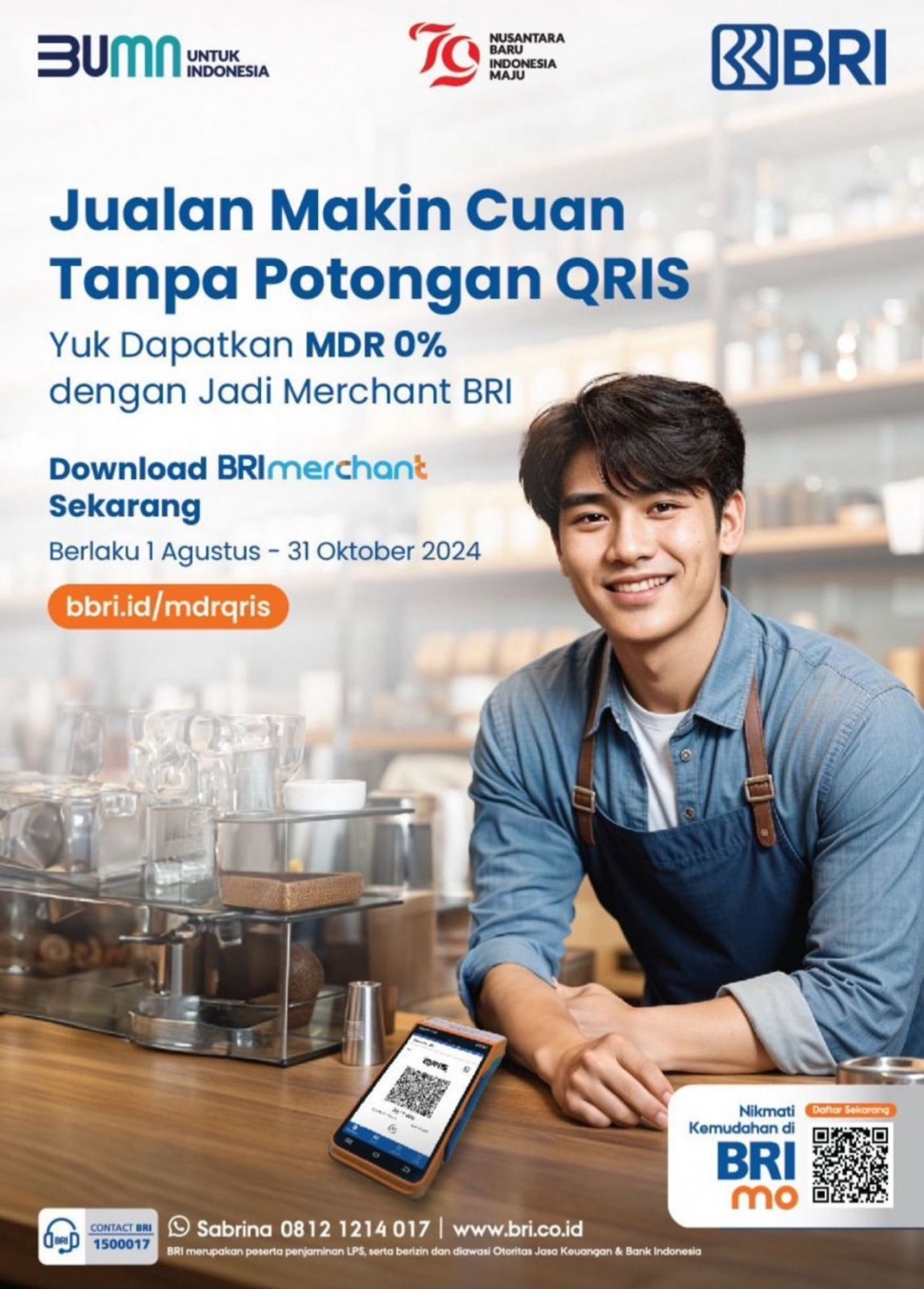 Program Spesial MDR 0% bagi Merchant. (Dok: BRI)